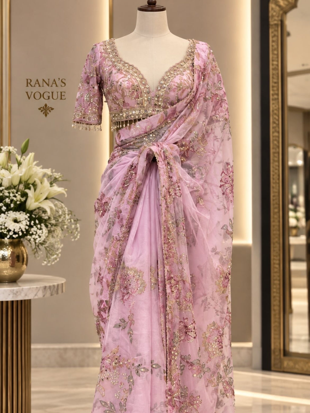Mahima flora organza sari
