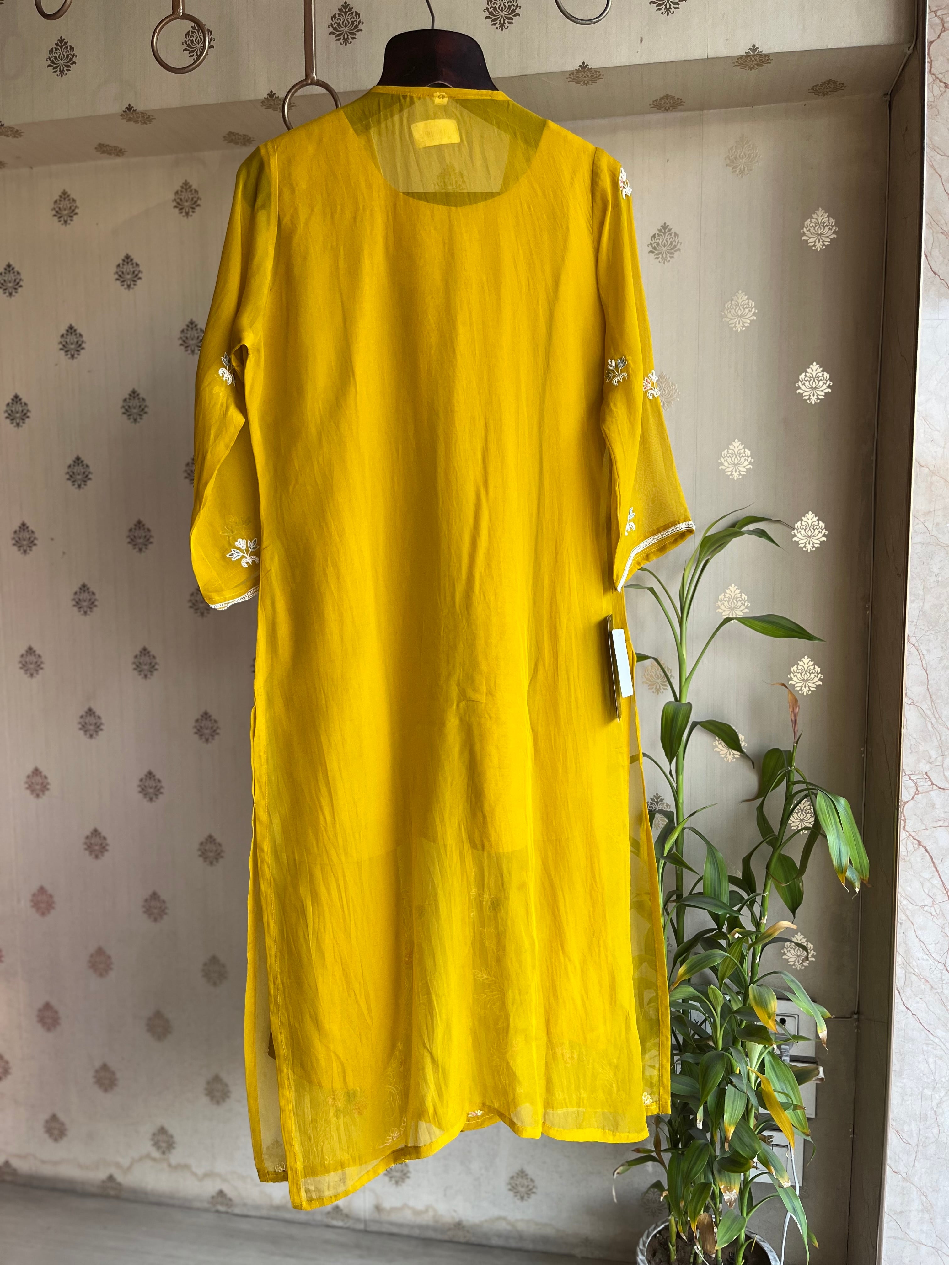 Mustard Organza suit