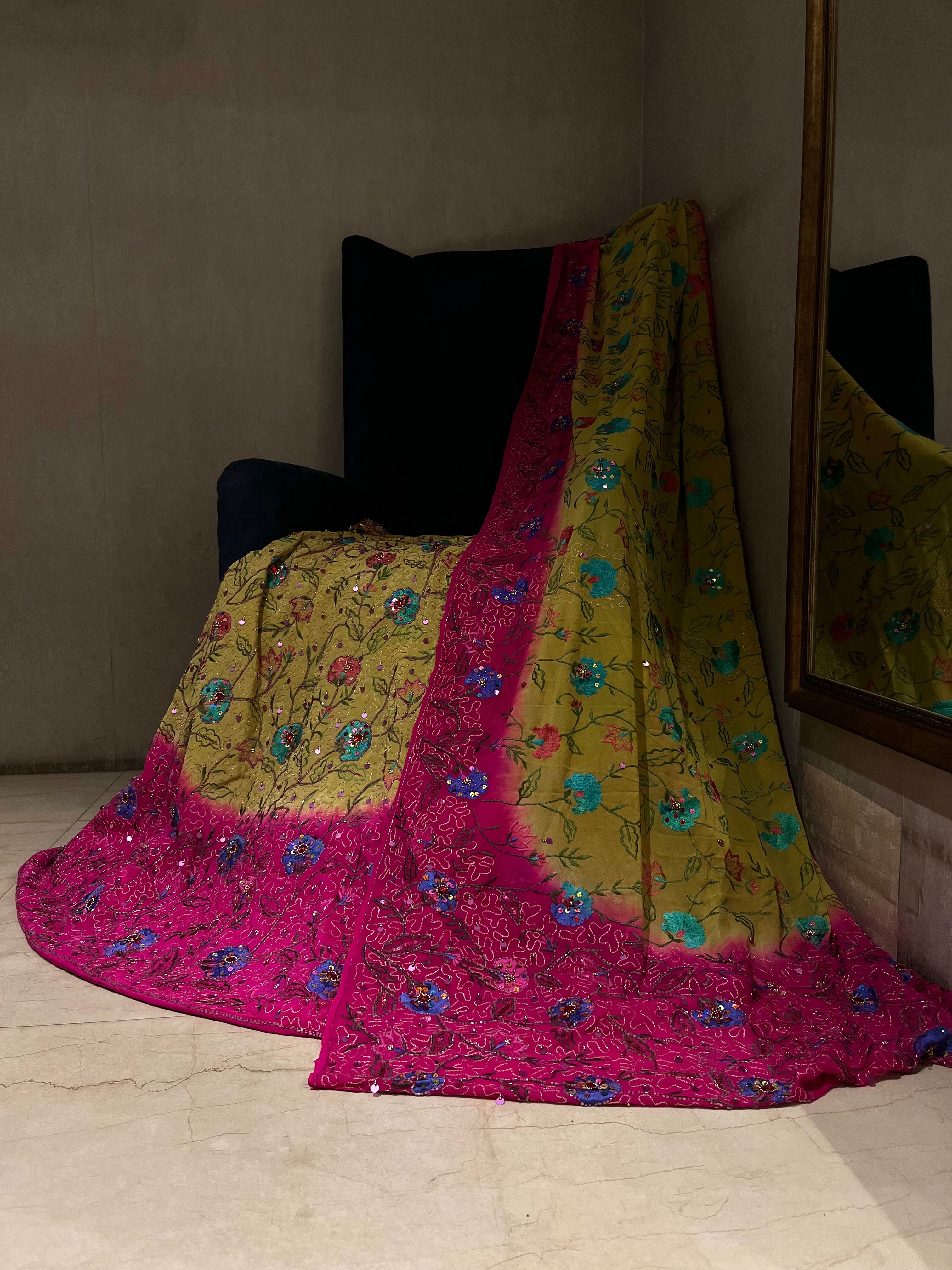 Blossom Pink Ombre Lehenga set