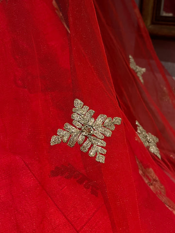 bridal red sabya lehenga set