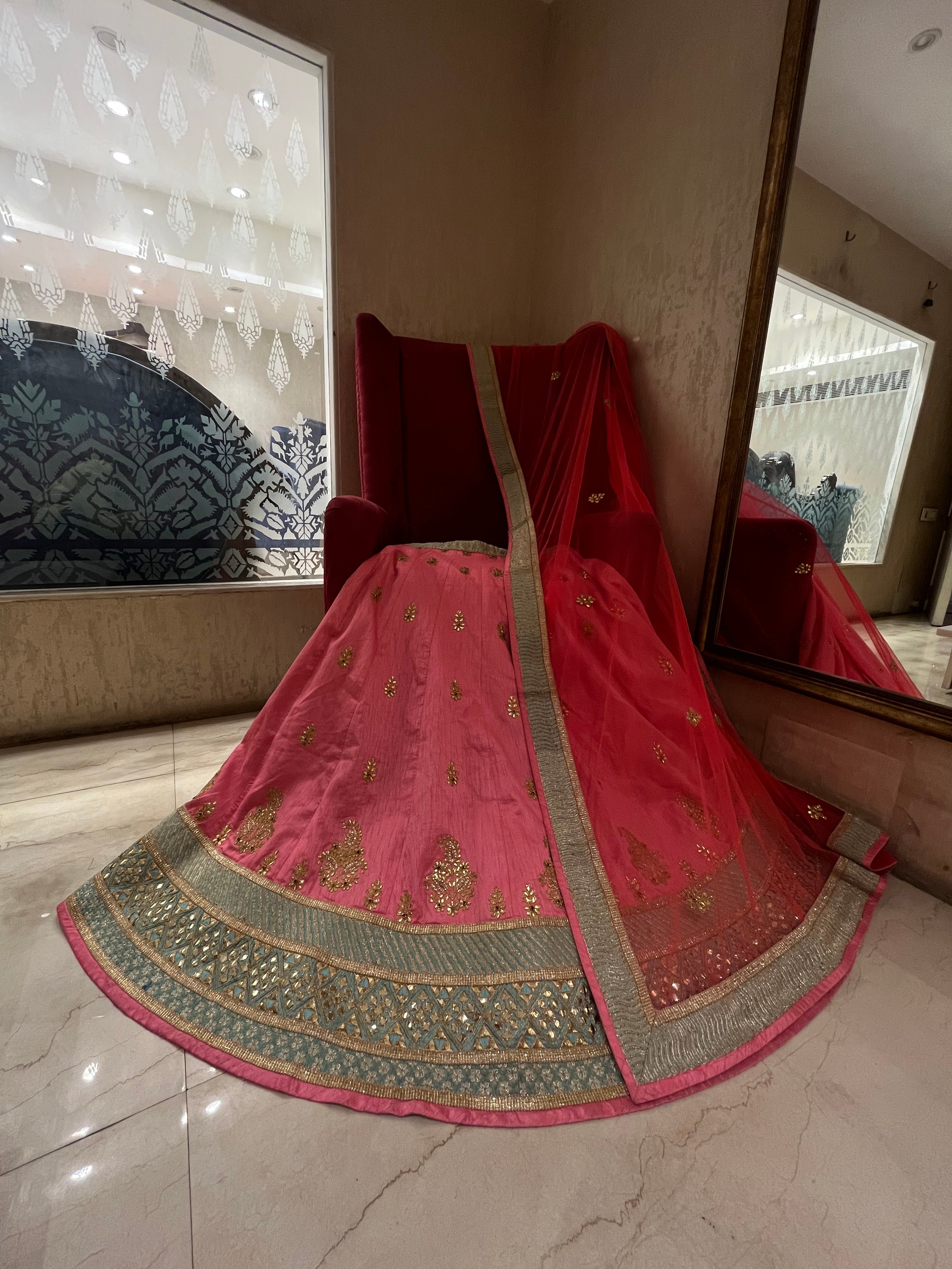 Raw Silk Lehenga Set