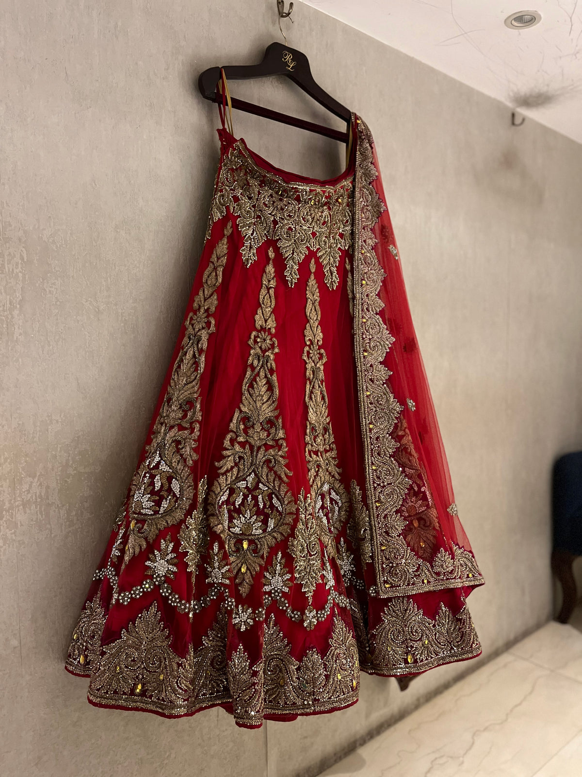 Bridal Red Zardozi lehenga set