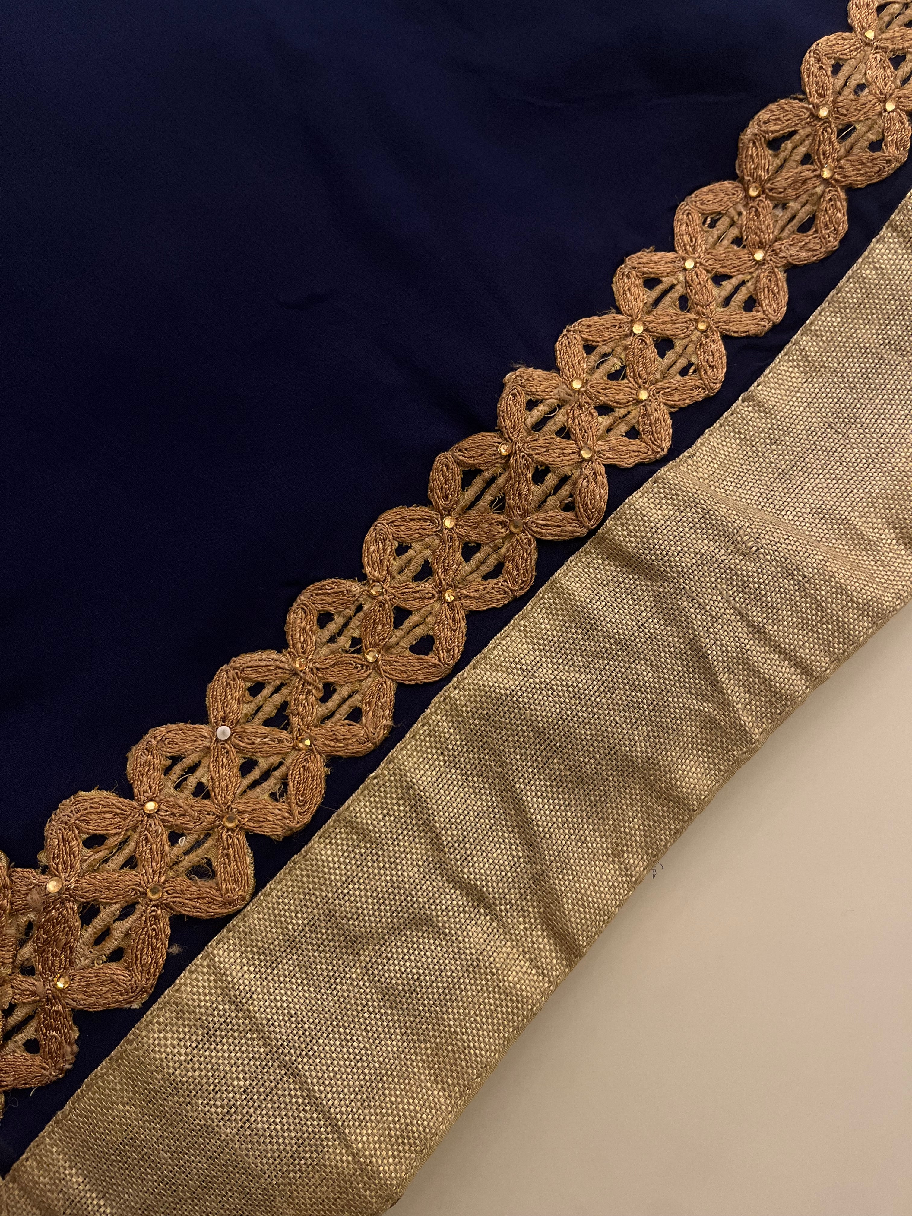 Designer Navy Saree