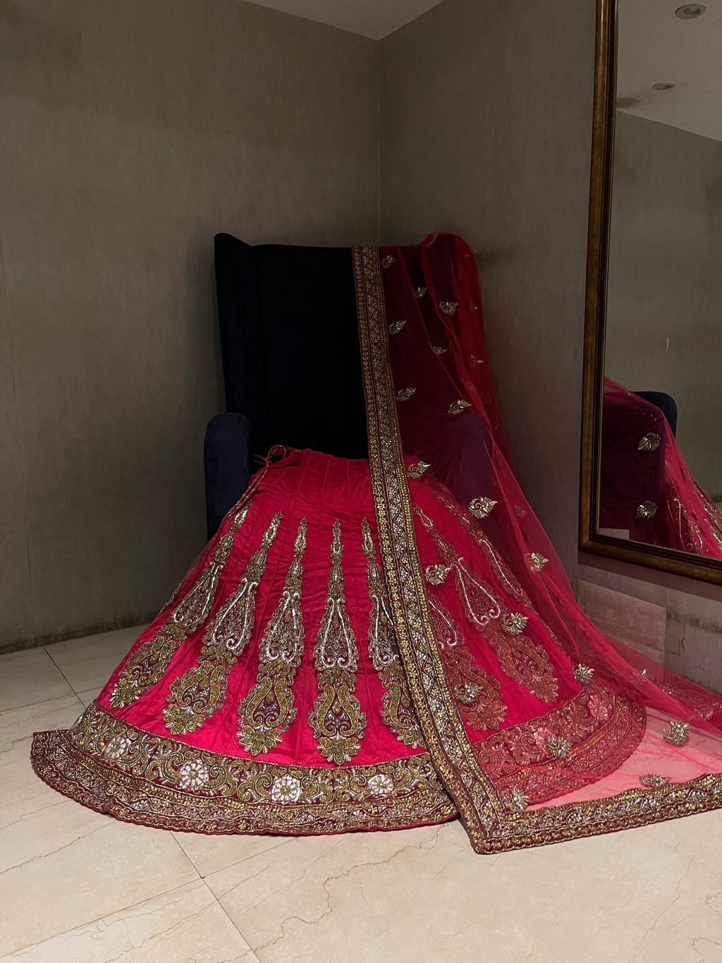 Raani Pink Traditional Net lehenga set