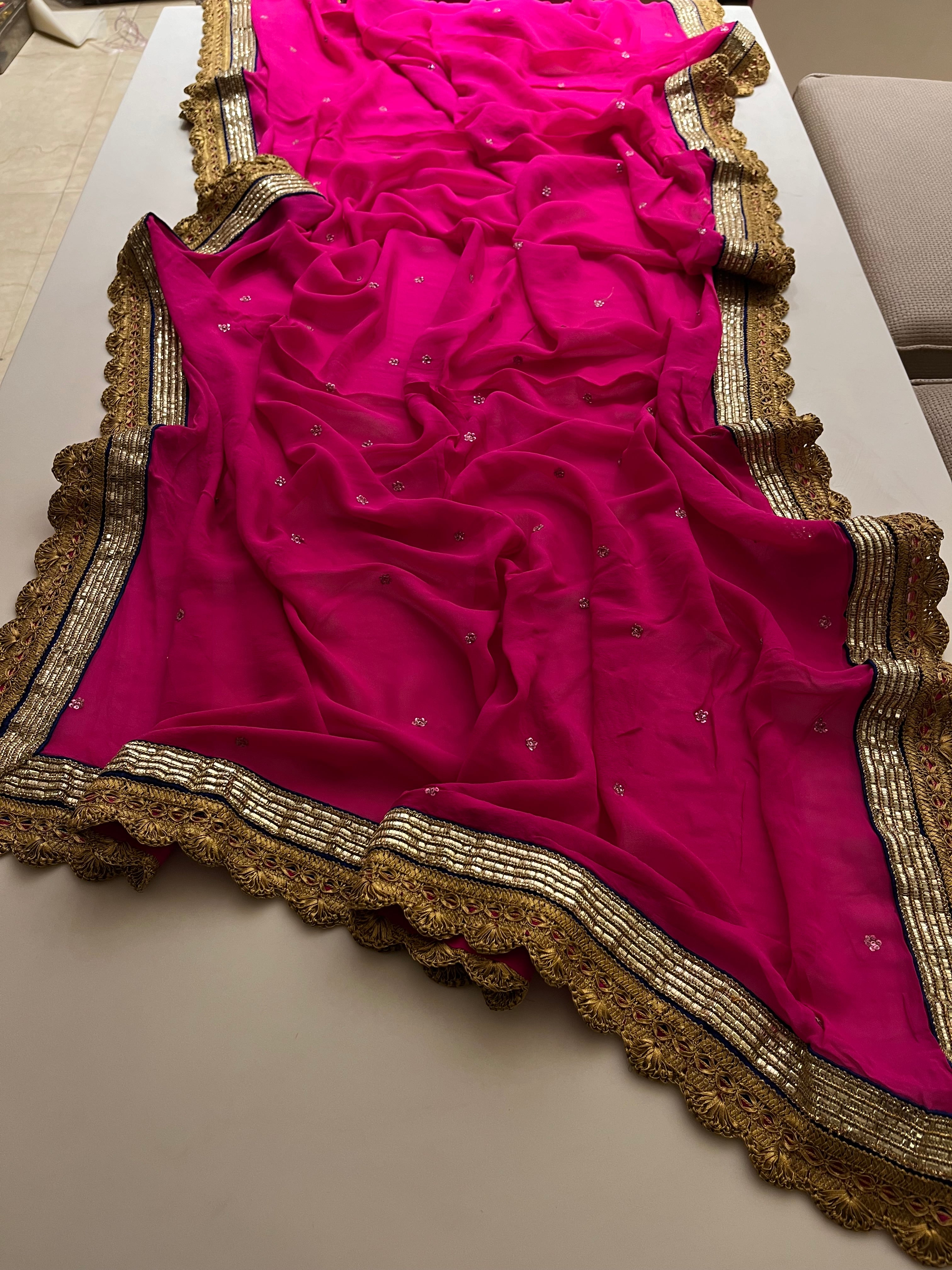 Raani Pink Georgette Saree