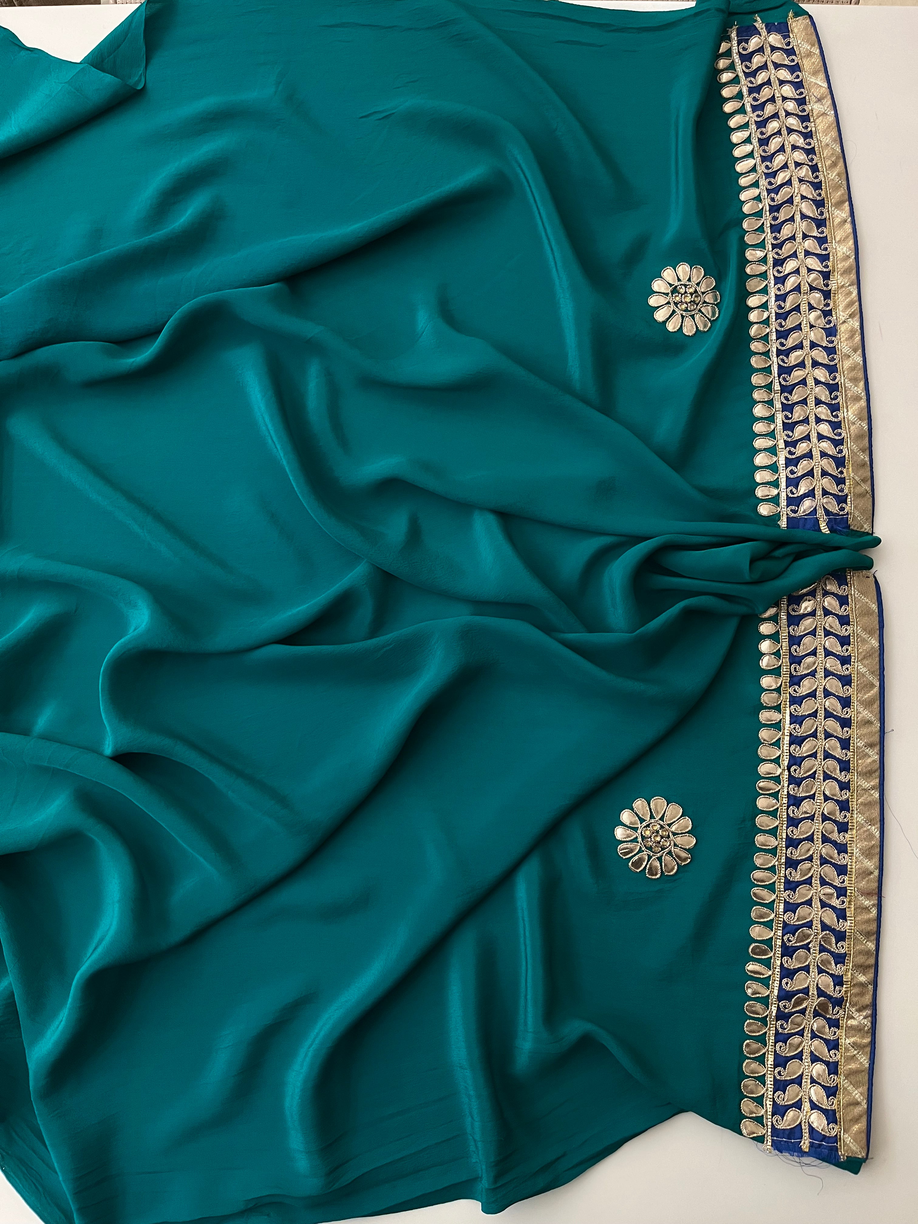 Teal Green Georgette Saree