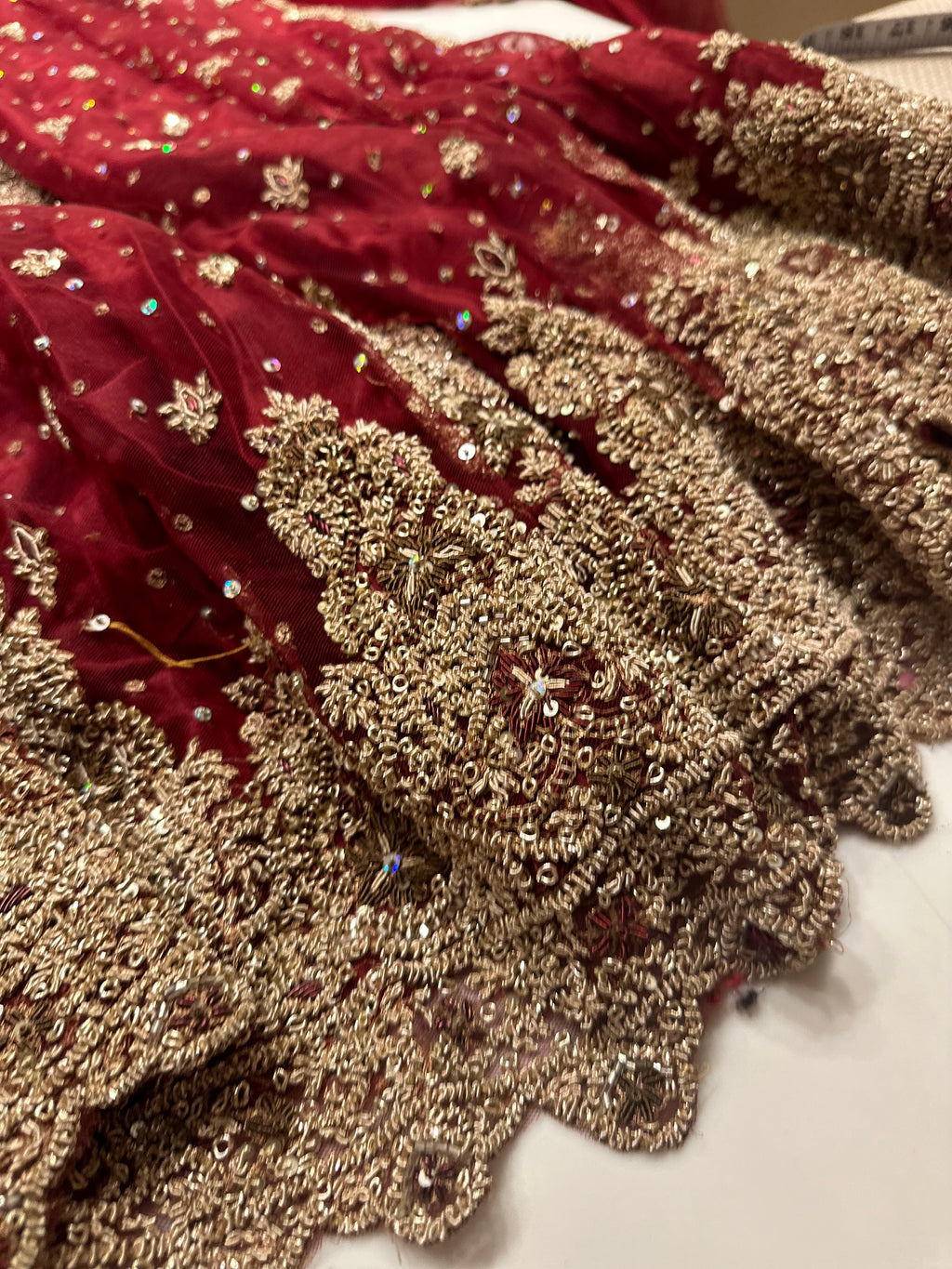 Nazakat Fine Zardozi handwork net lehenga and dupatta