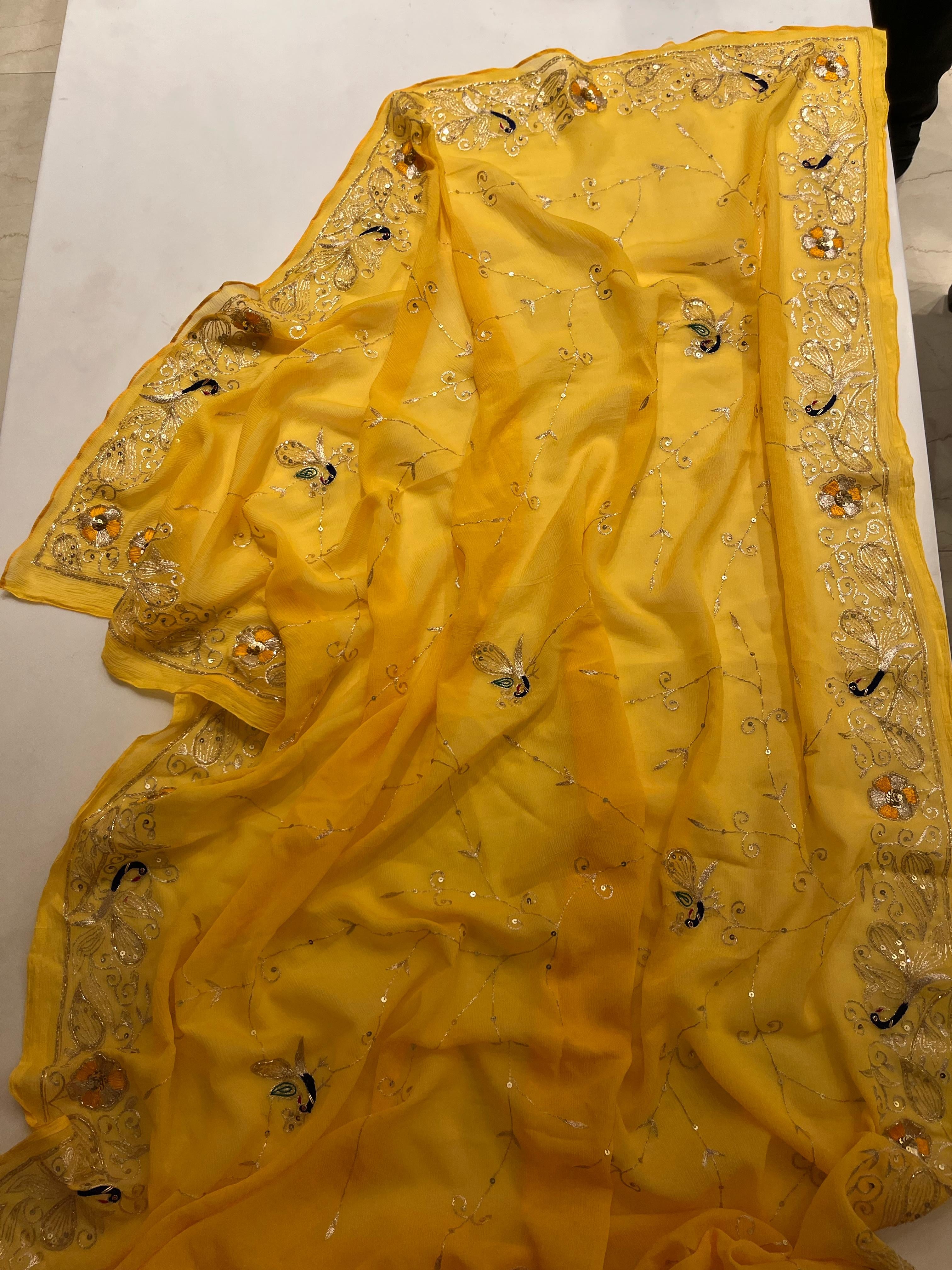 Peelo Marwar Chiffon Saree