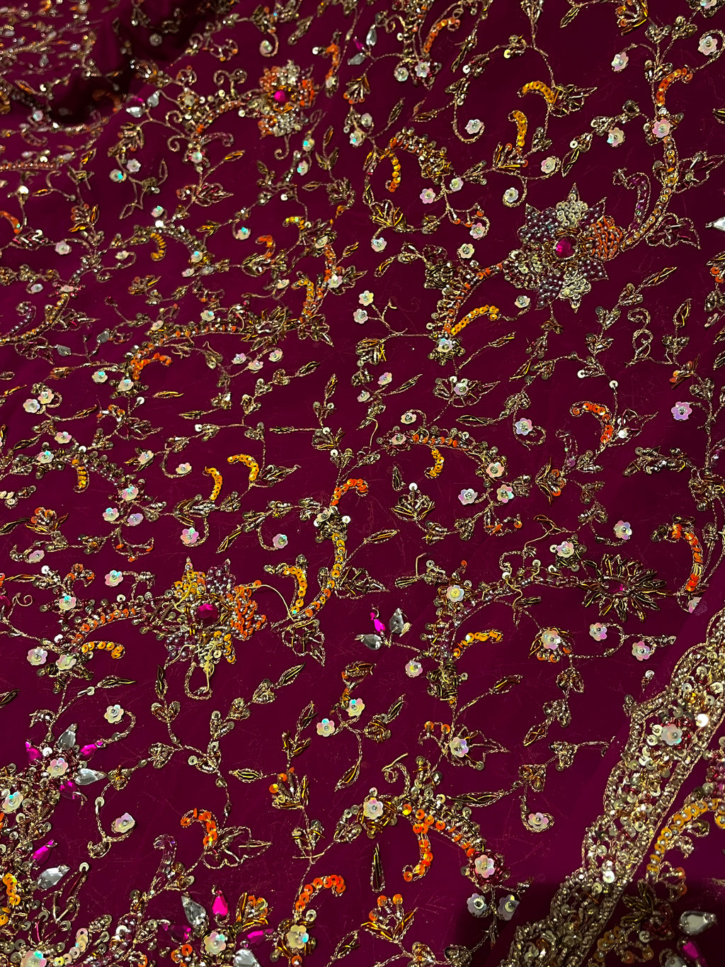Bridal Magenta Jaipuri Lehenga Set