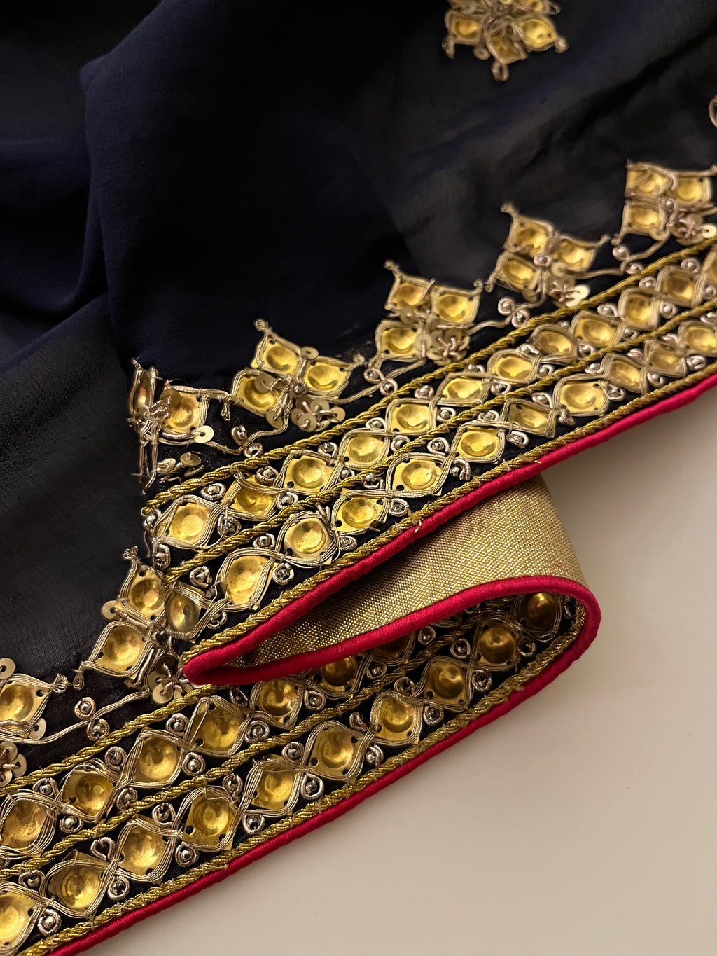 Dark Navy Georgette Saree