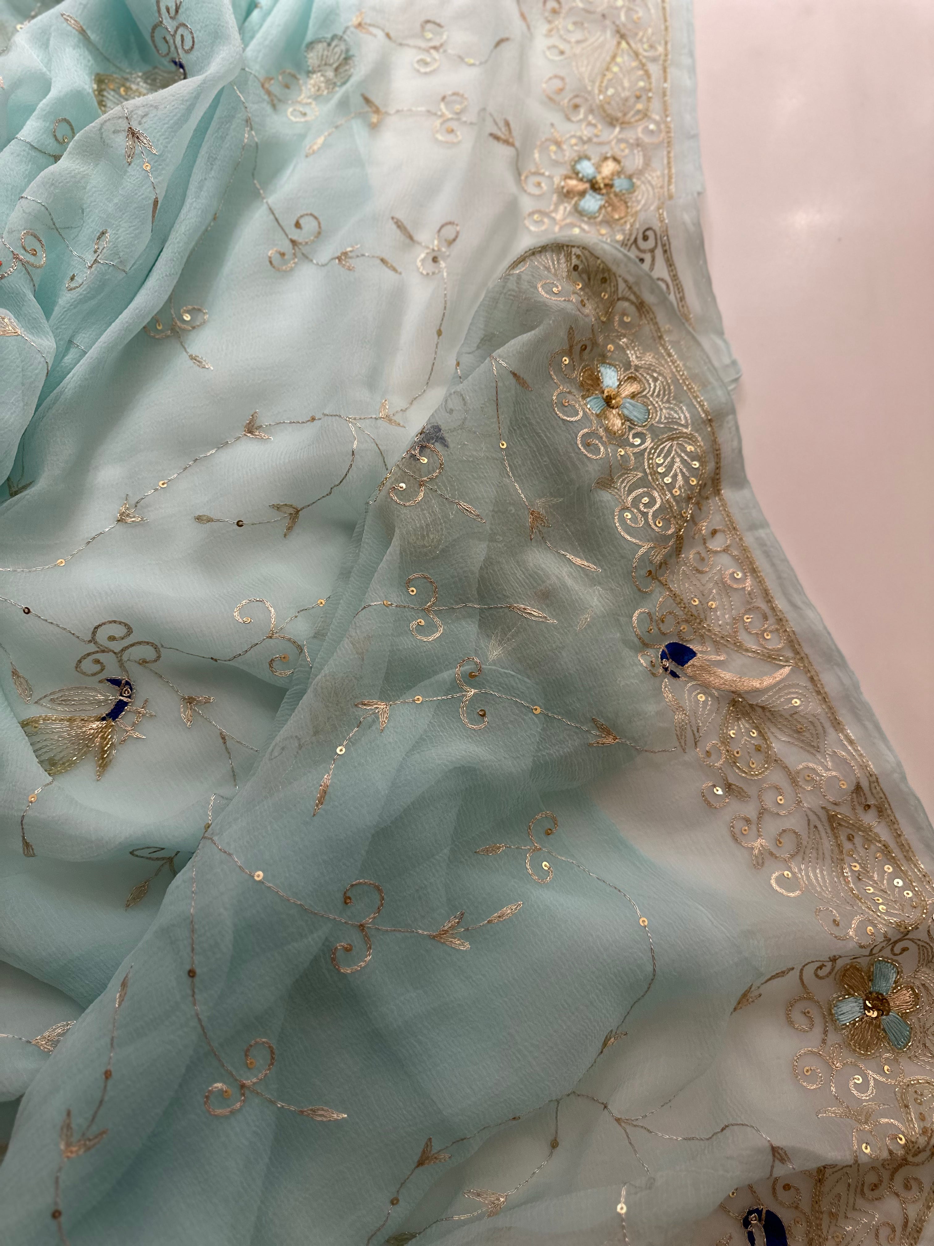Baisaa Jaipuri Aari work saree
