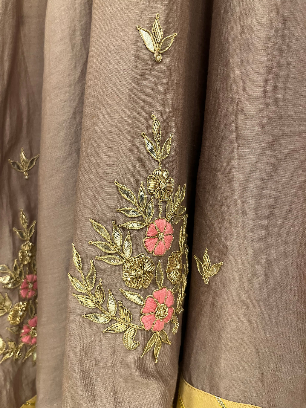 Crème and Brown Ombré Anarkali Suit
