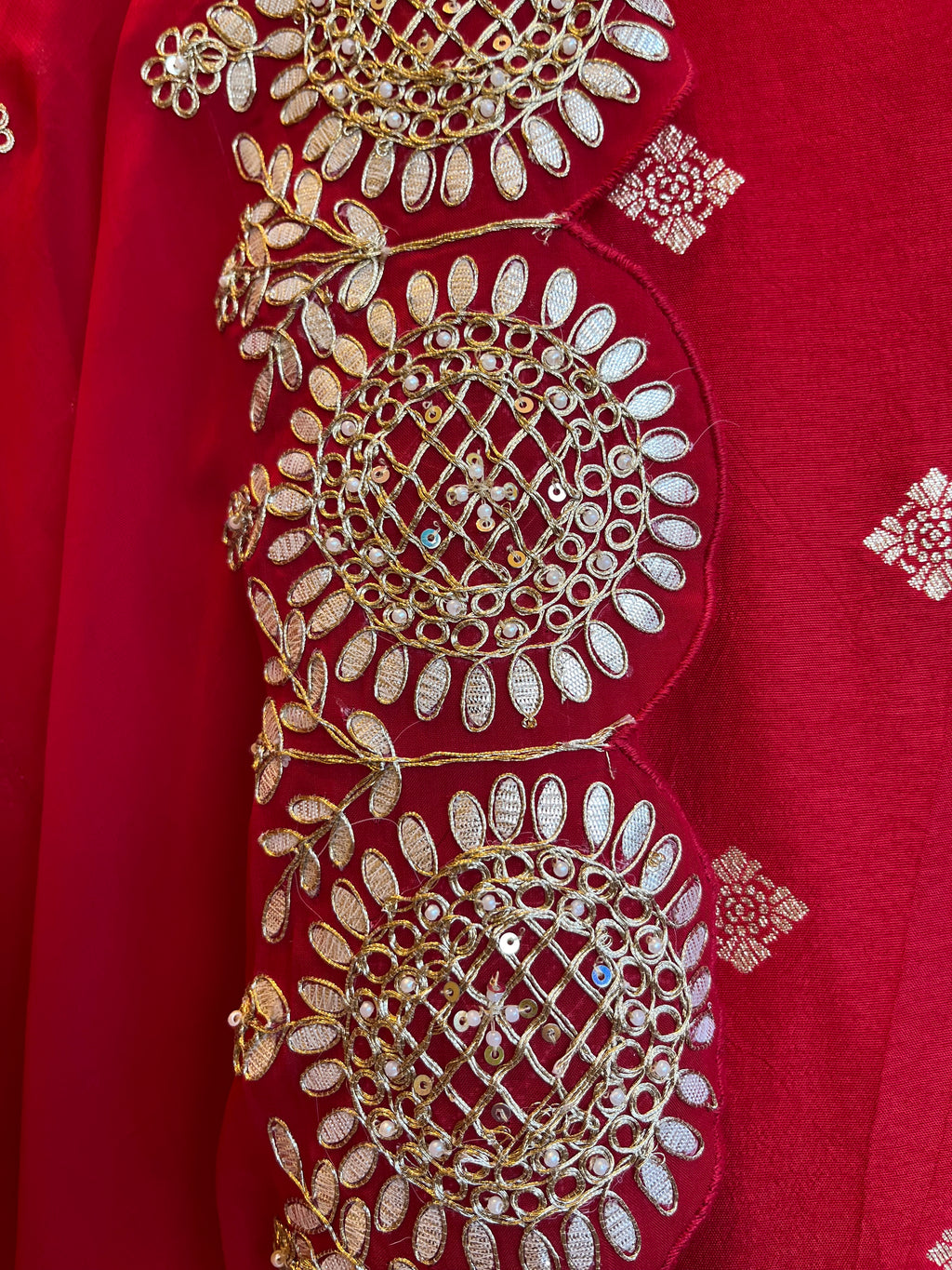 Red & Gold Silk Suit