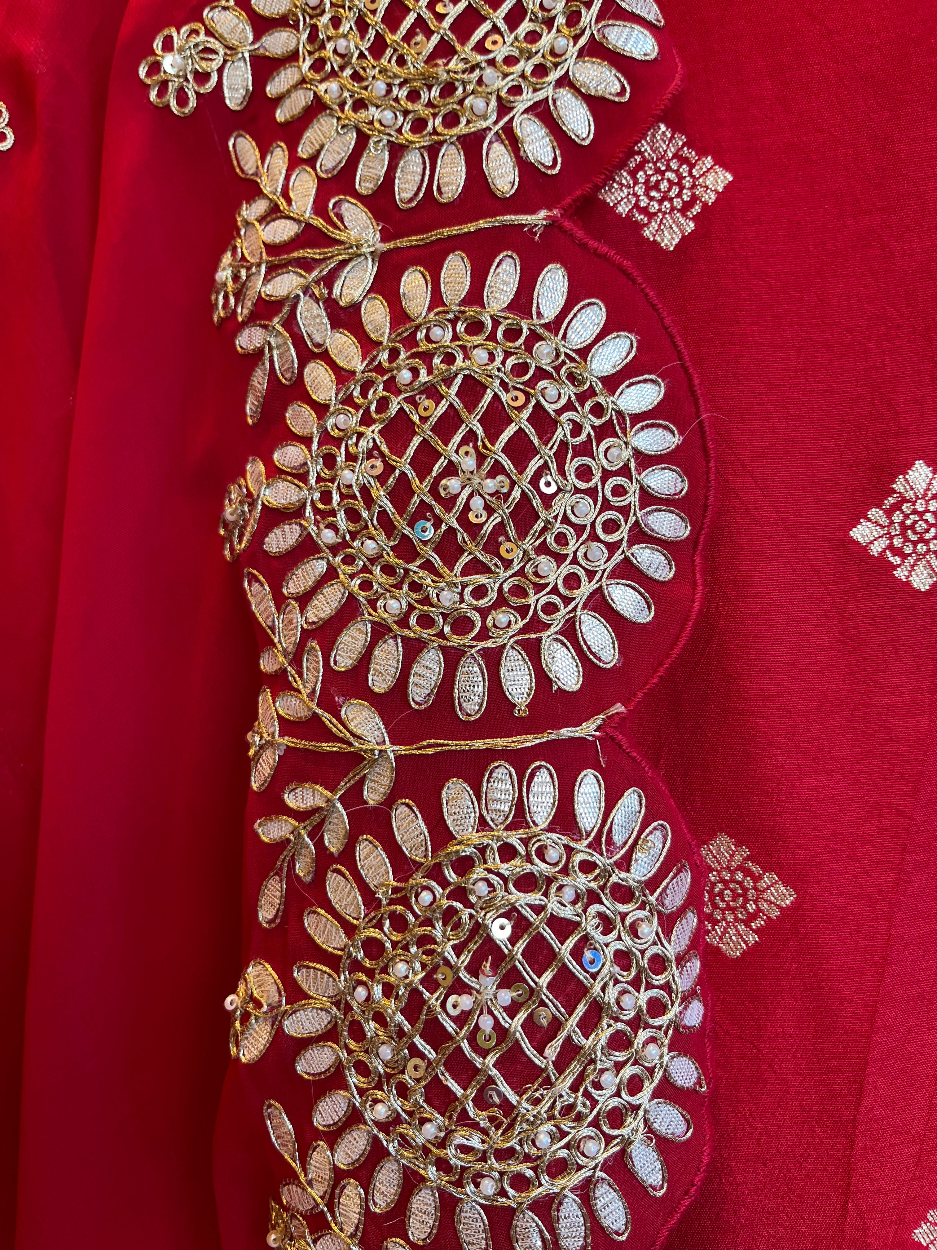 Red & Gold Silk Suit