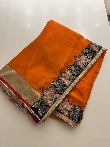 Tangerine Half-Half saree