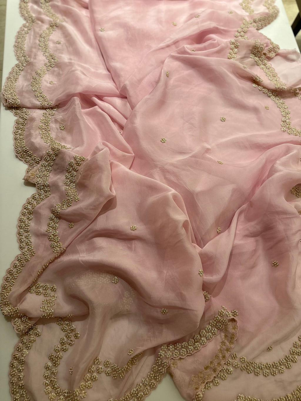 Lotus Pearl Pink Saree