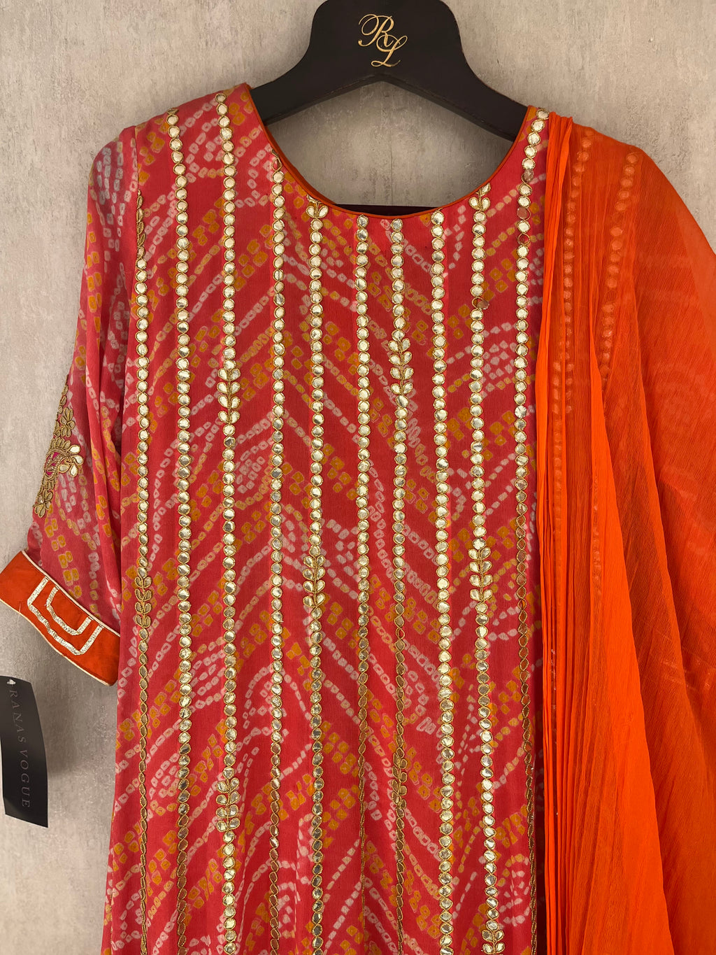 Orange Chinnon Suit
