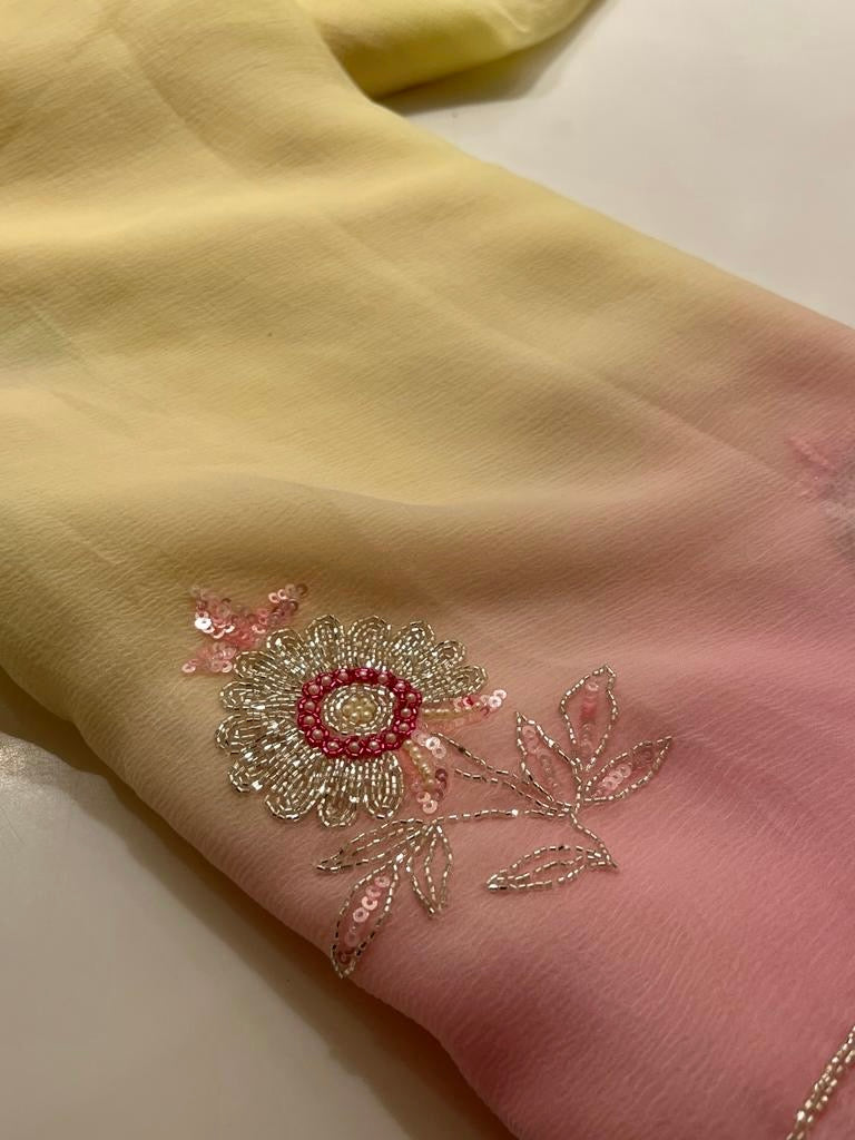Pastel Ombre saree