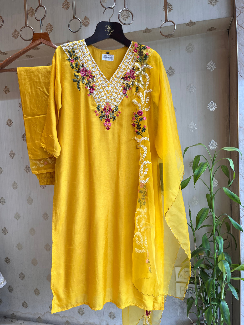 Mango Yellow Straight Suit Set