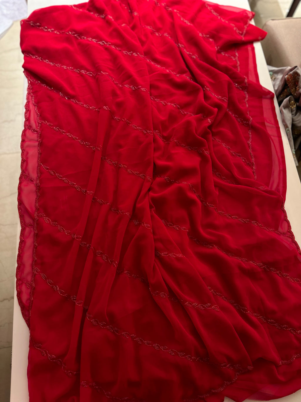 Red Georgette Saree