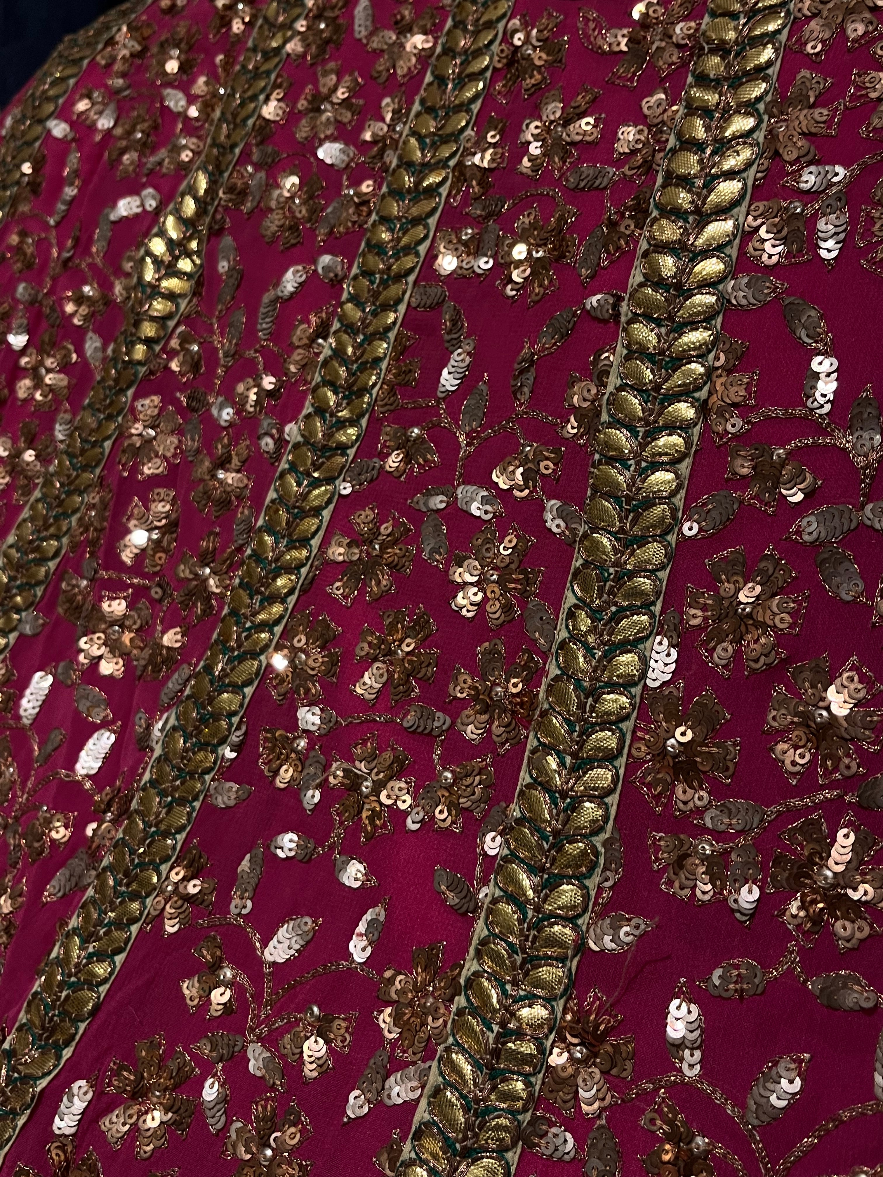 Pink Nad Golden sequins lehenga set