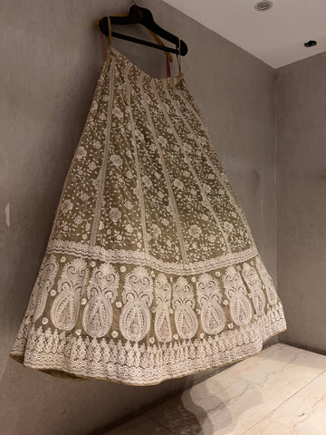 Lucknowi bagh net lehenga set