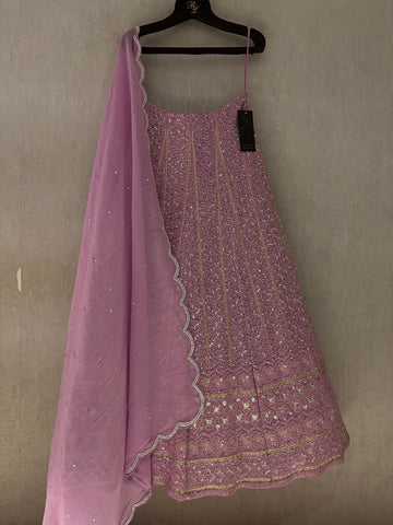 Pastel Pink Chikankari Lehenga Set