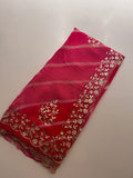 Pink Leheriya Gotta patti saree