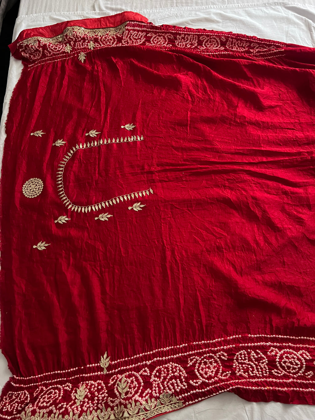 Beautiful Heavy Pure Gajji Silk Bandhej saree