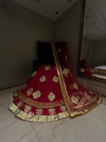 Traditional Kaccha Gotta Lehenga Set