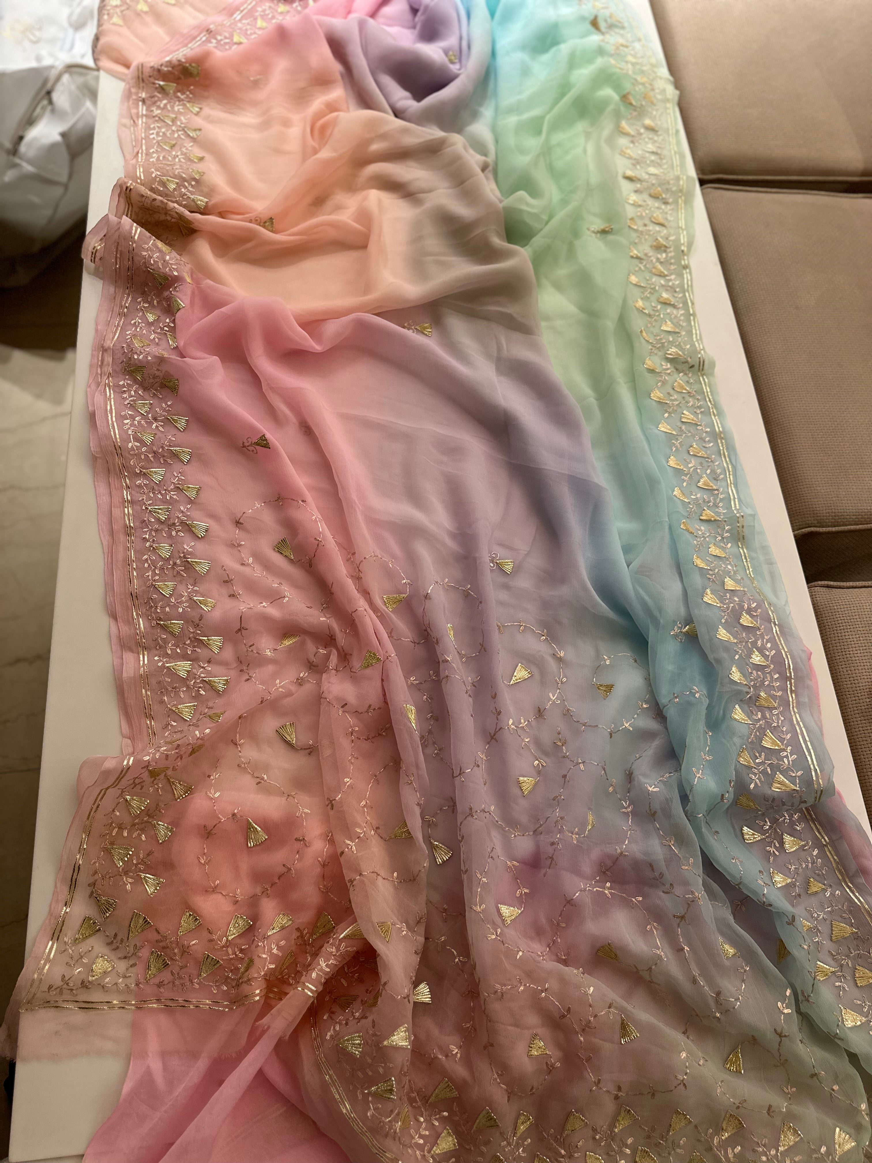 Satrangi Gotapatti saree