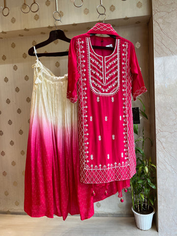 Raani Pink Skirt Suit Set