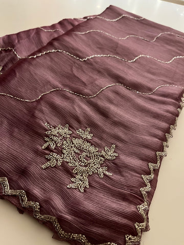 Mauve Gloss Tissue saree