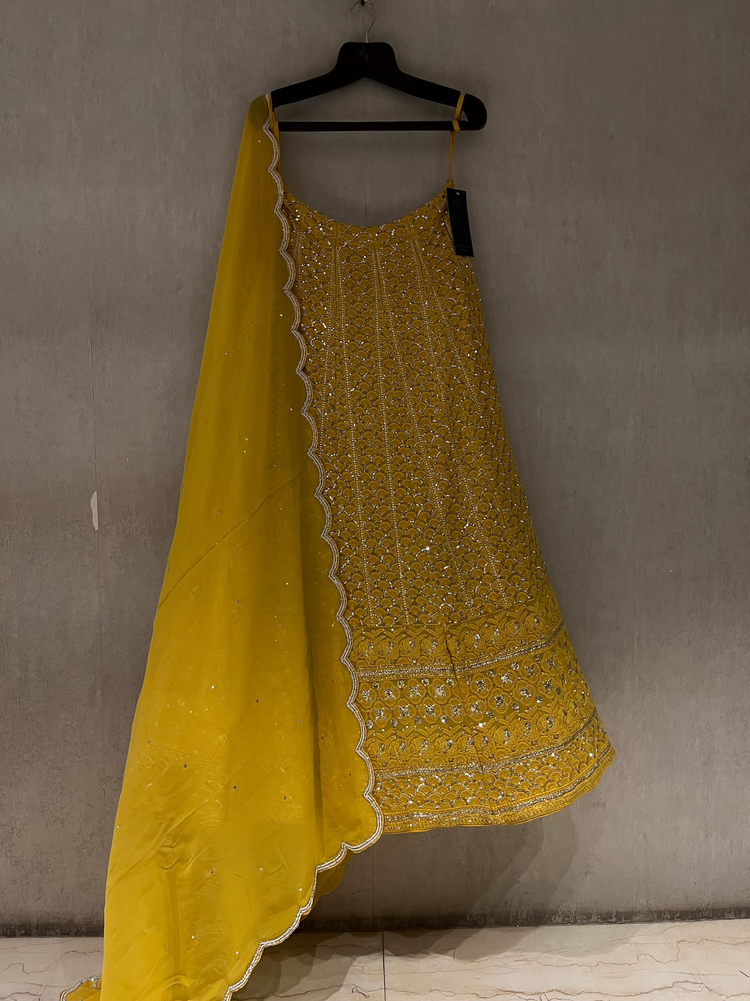 Summer Yellow Chikankari Lehenga Set