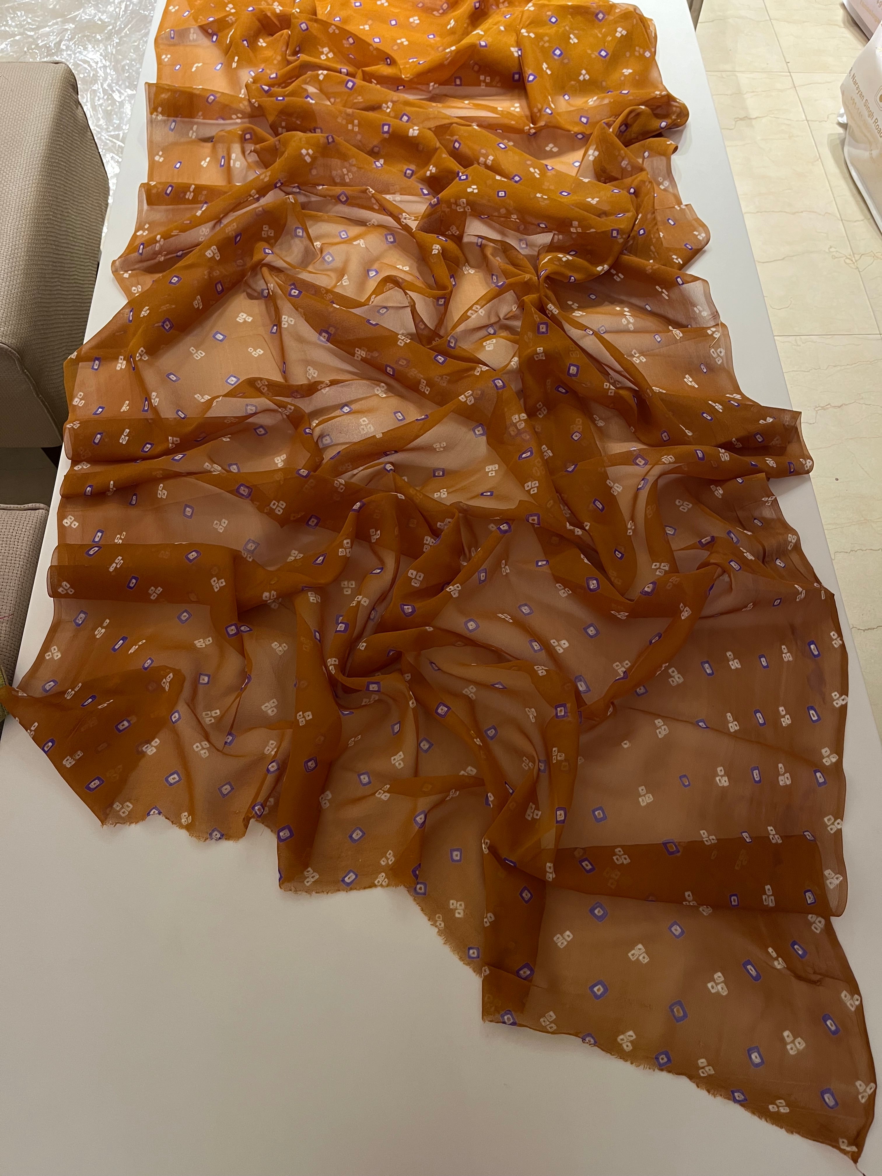 Mustard Bandej Saree