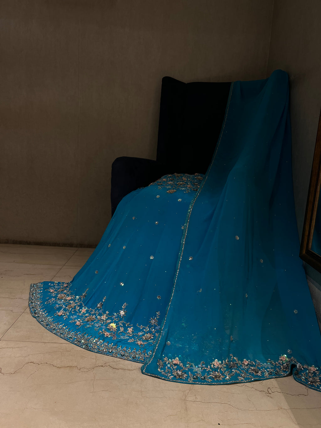 Sky Blue Elegant Lehenga set