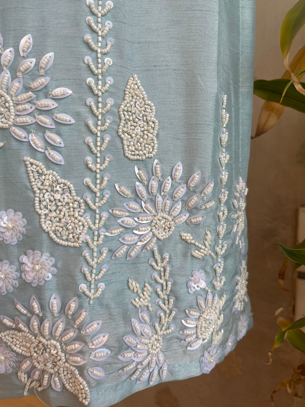 Sky Blue Silk Suit