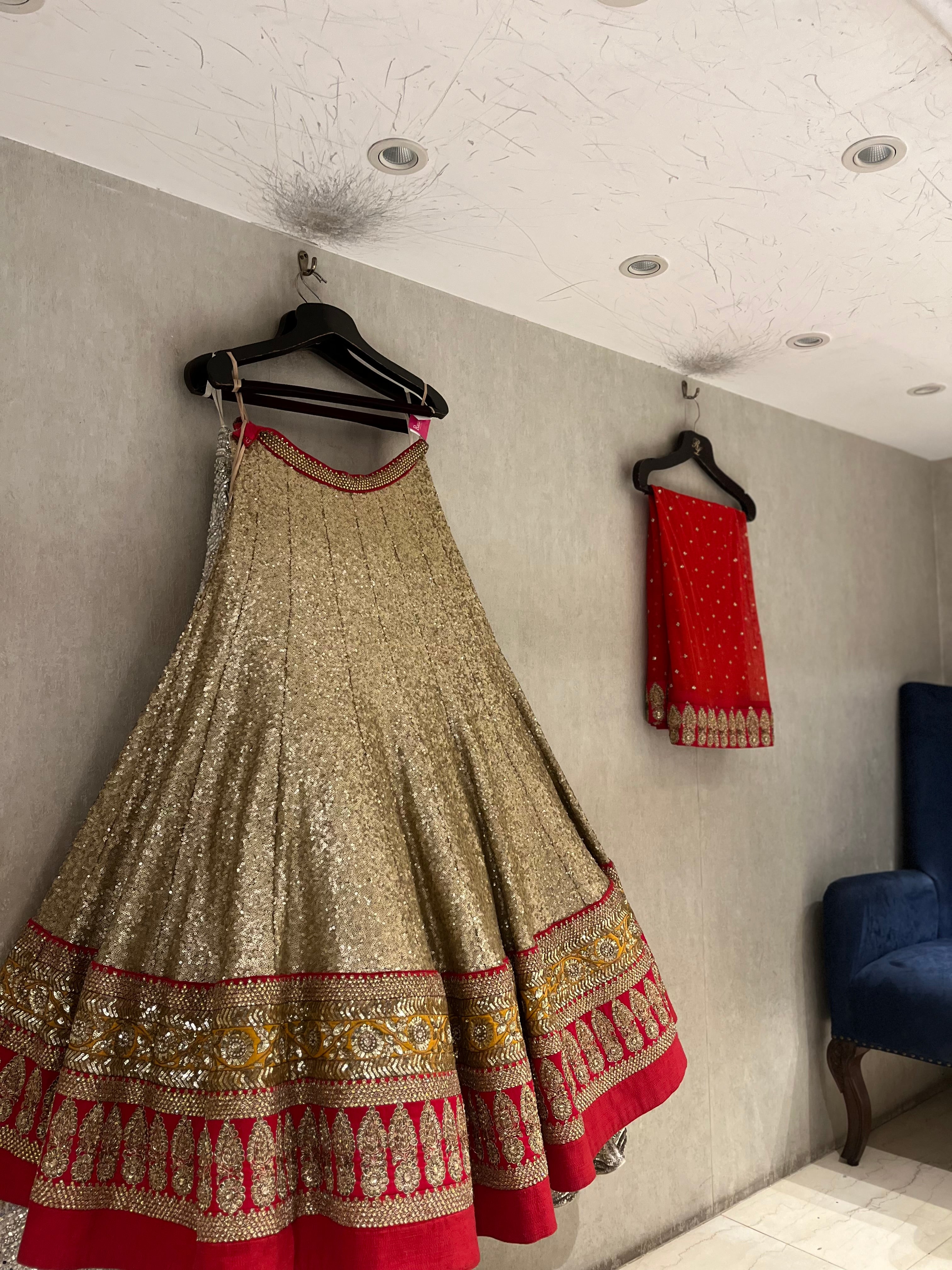 Full Glam Golden Sequins Lehenga Set