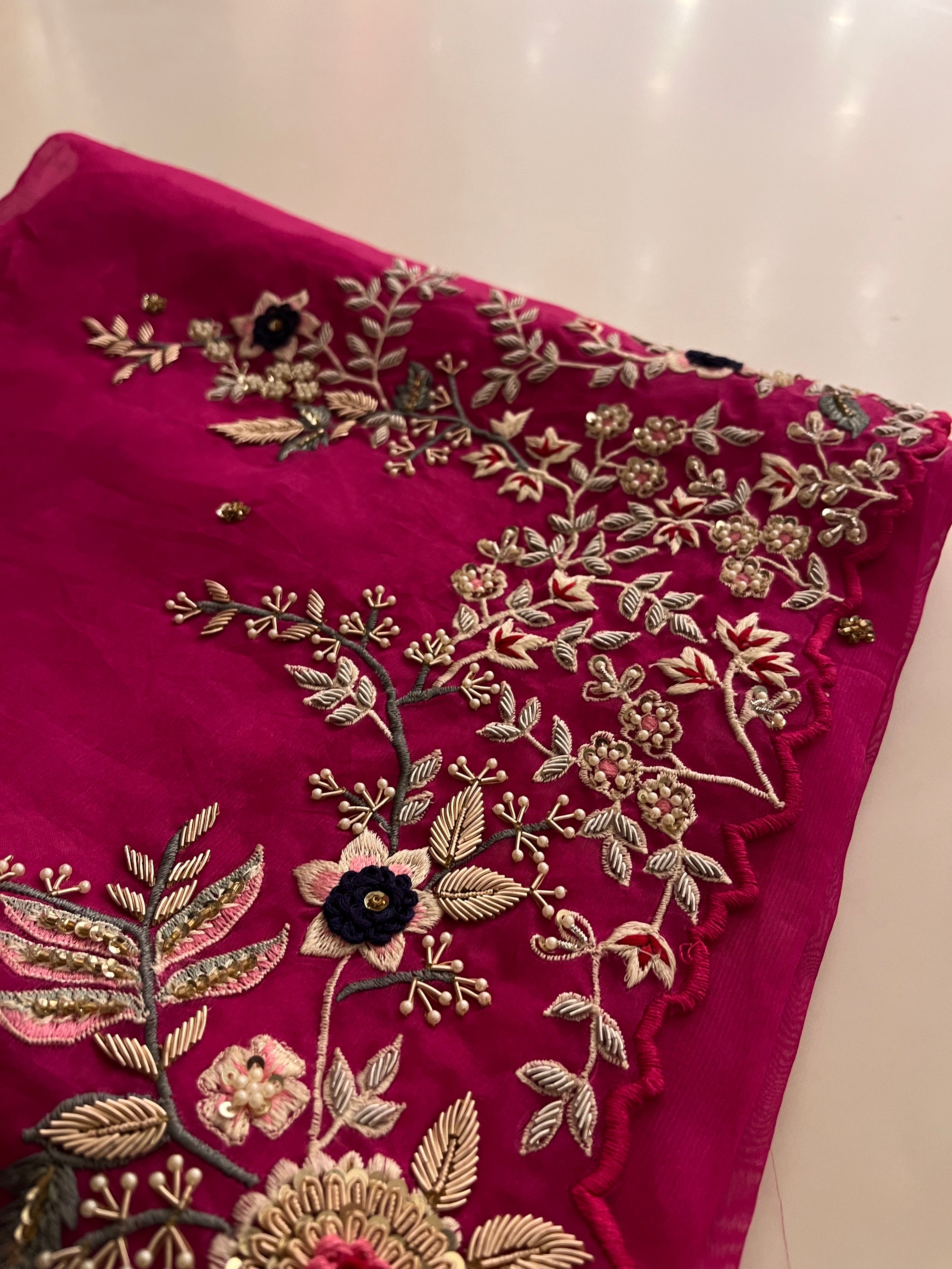 Exclusive Raani Organza saree
