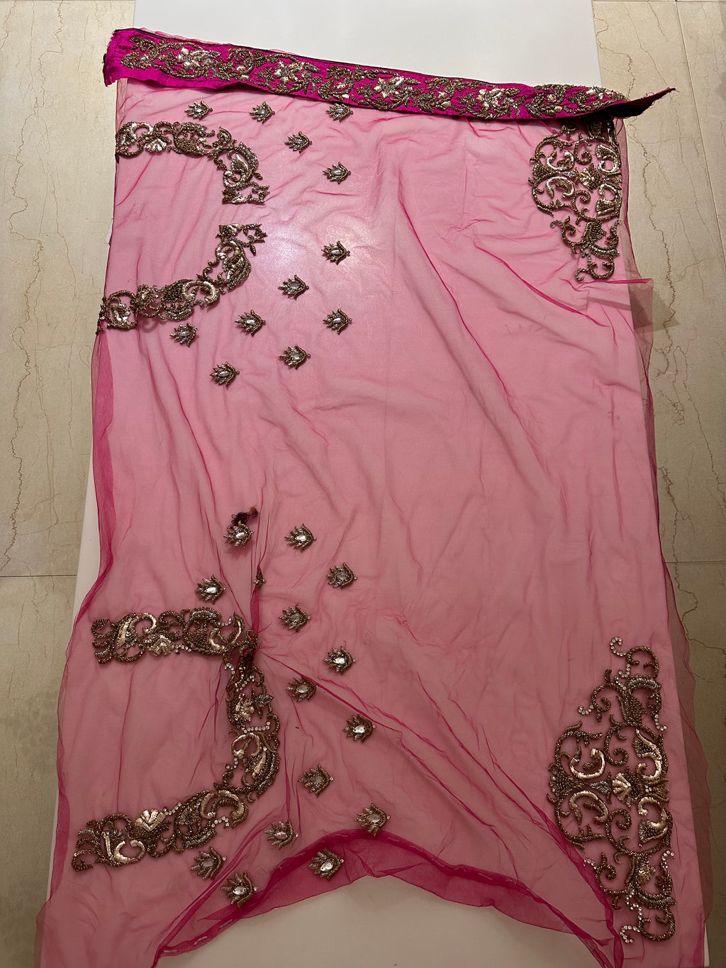 Mango Pure Georgette, heavy Mukesh lehenga