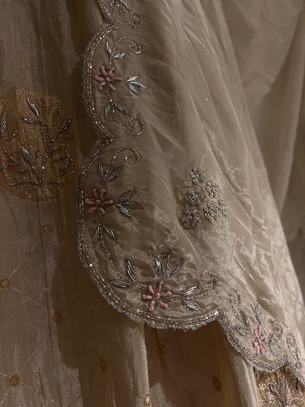 Ivory and Gold Lehenga Set