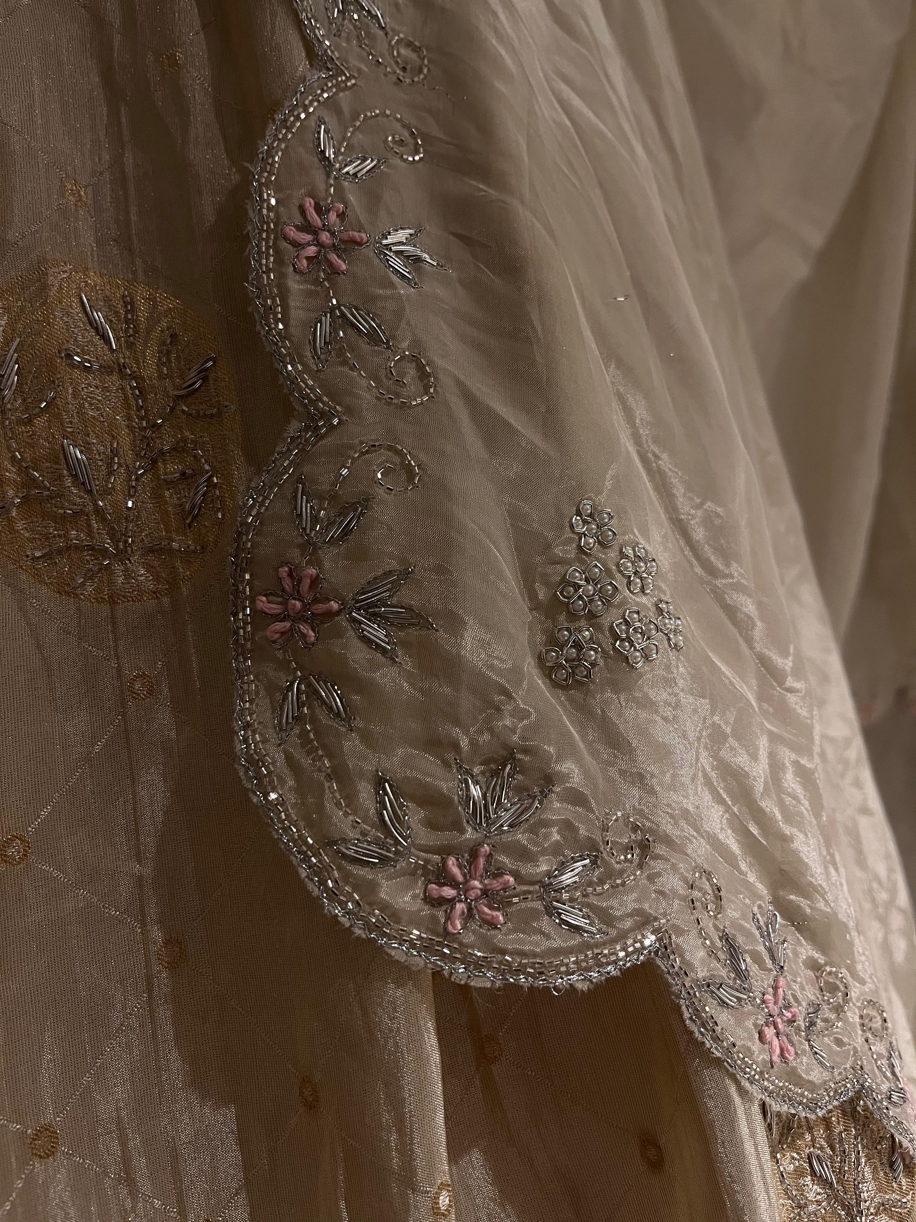 Ivory and Gold Lehenga Set