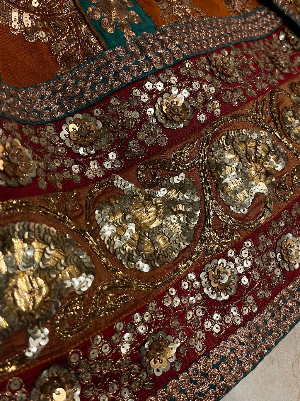 Rust Orange Sequins Lehenga set