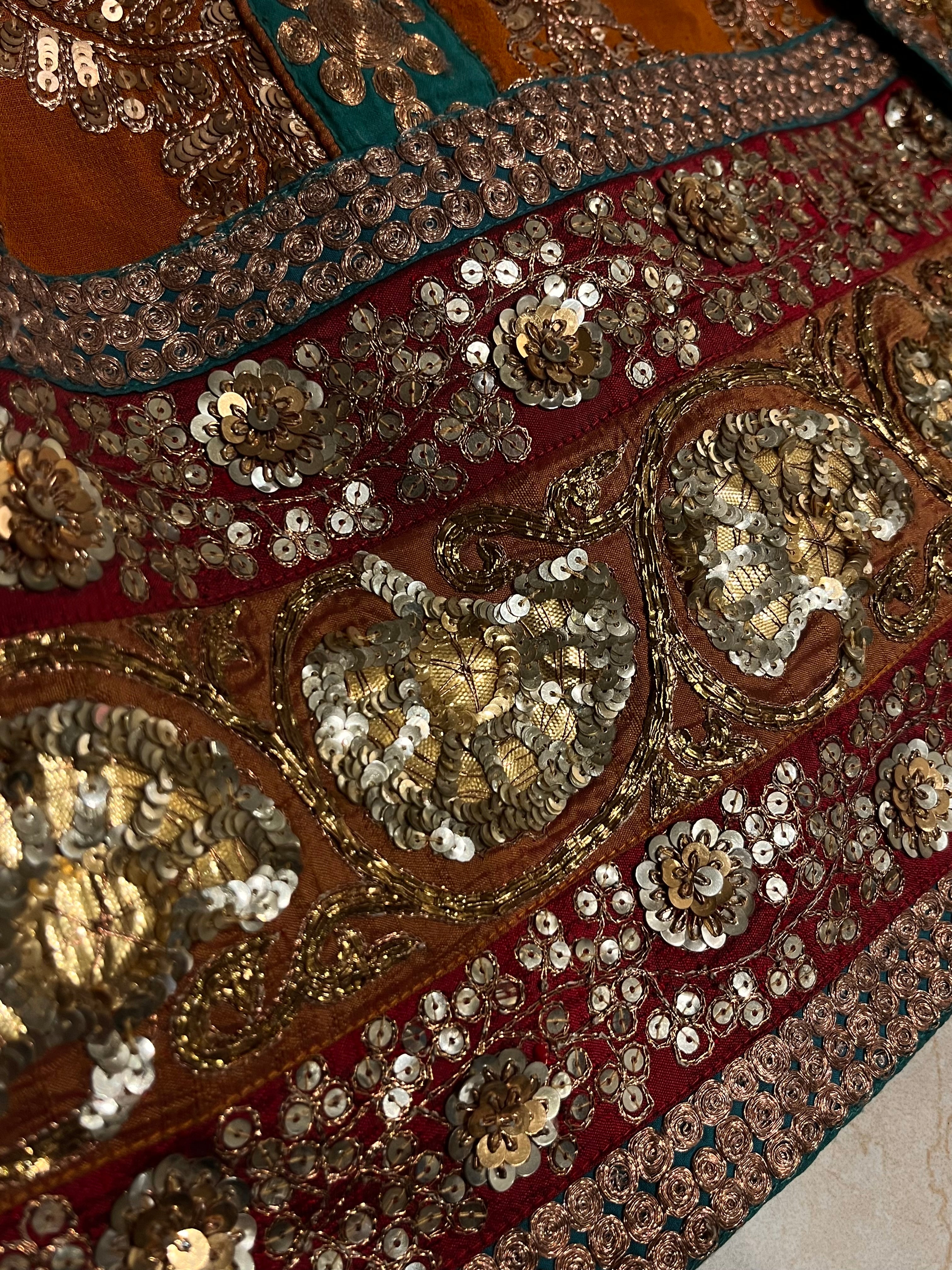 Rust Orange Sequins Lehenga set