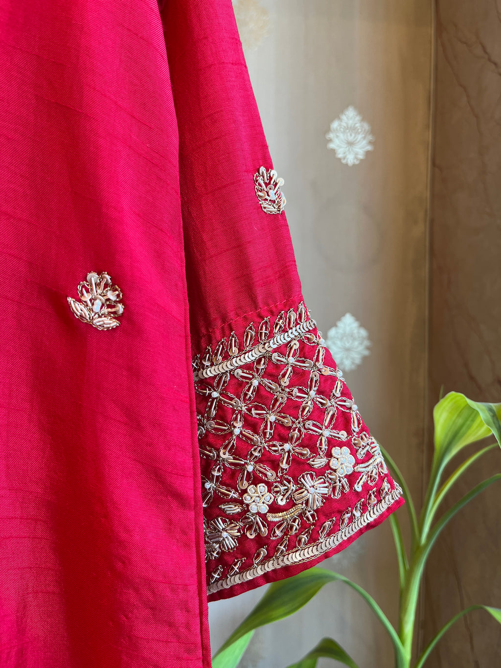 Magenta Pink Silk Suit