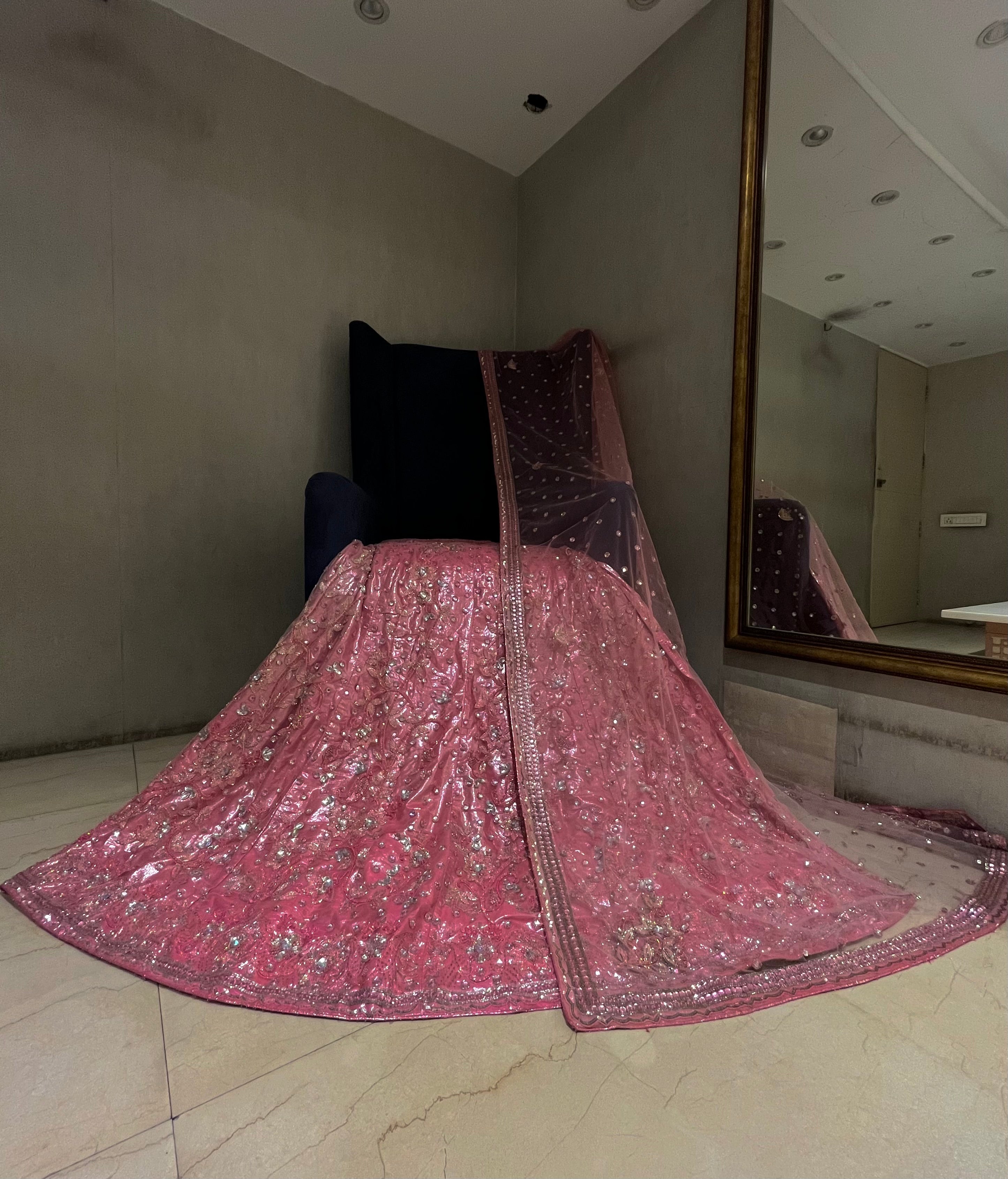 Shimmer Pink Glam Lehenga Set