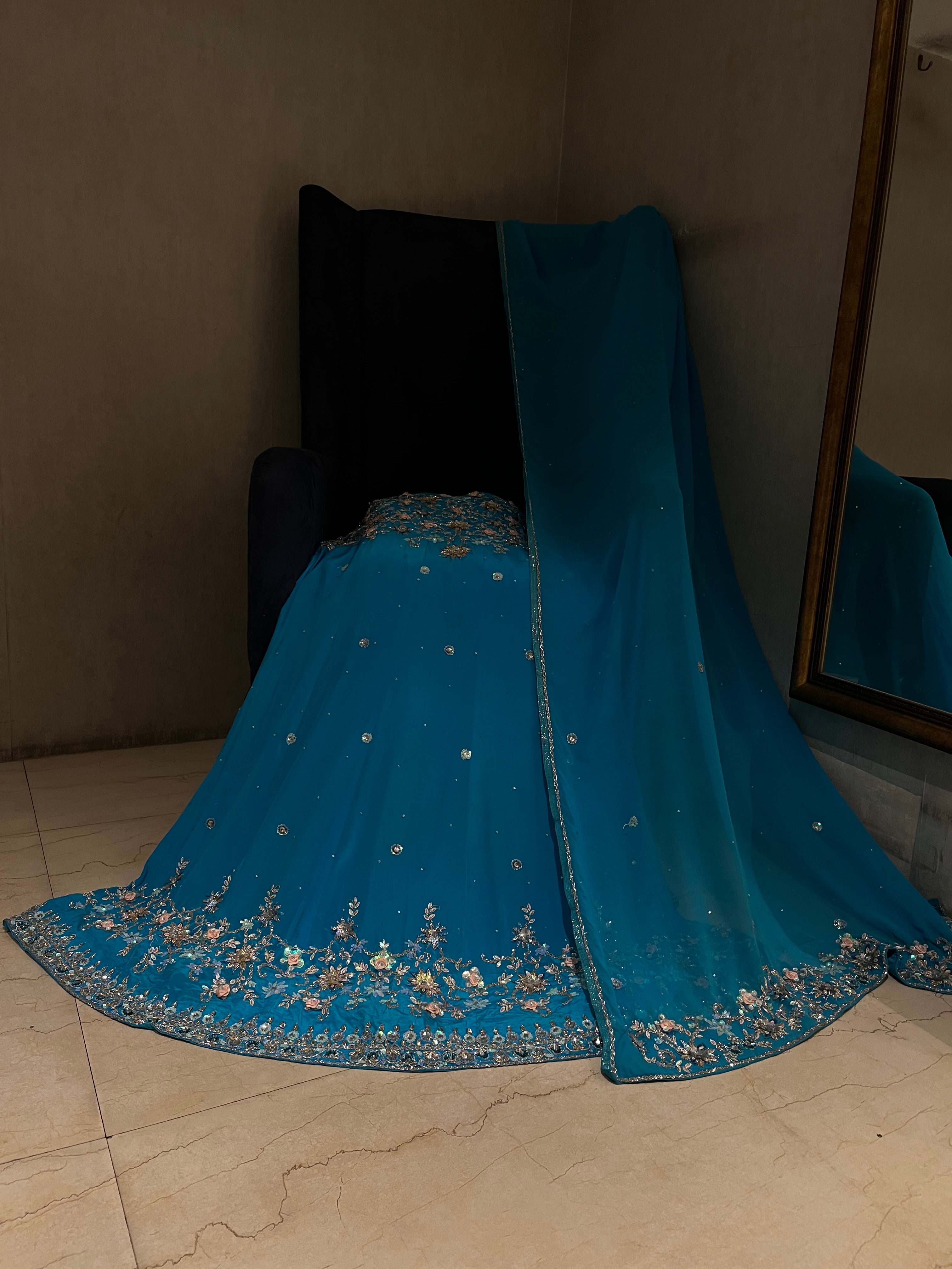 Sky Blue Elegant Lehenga set