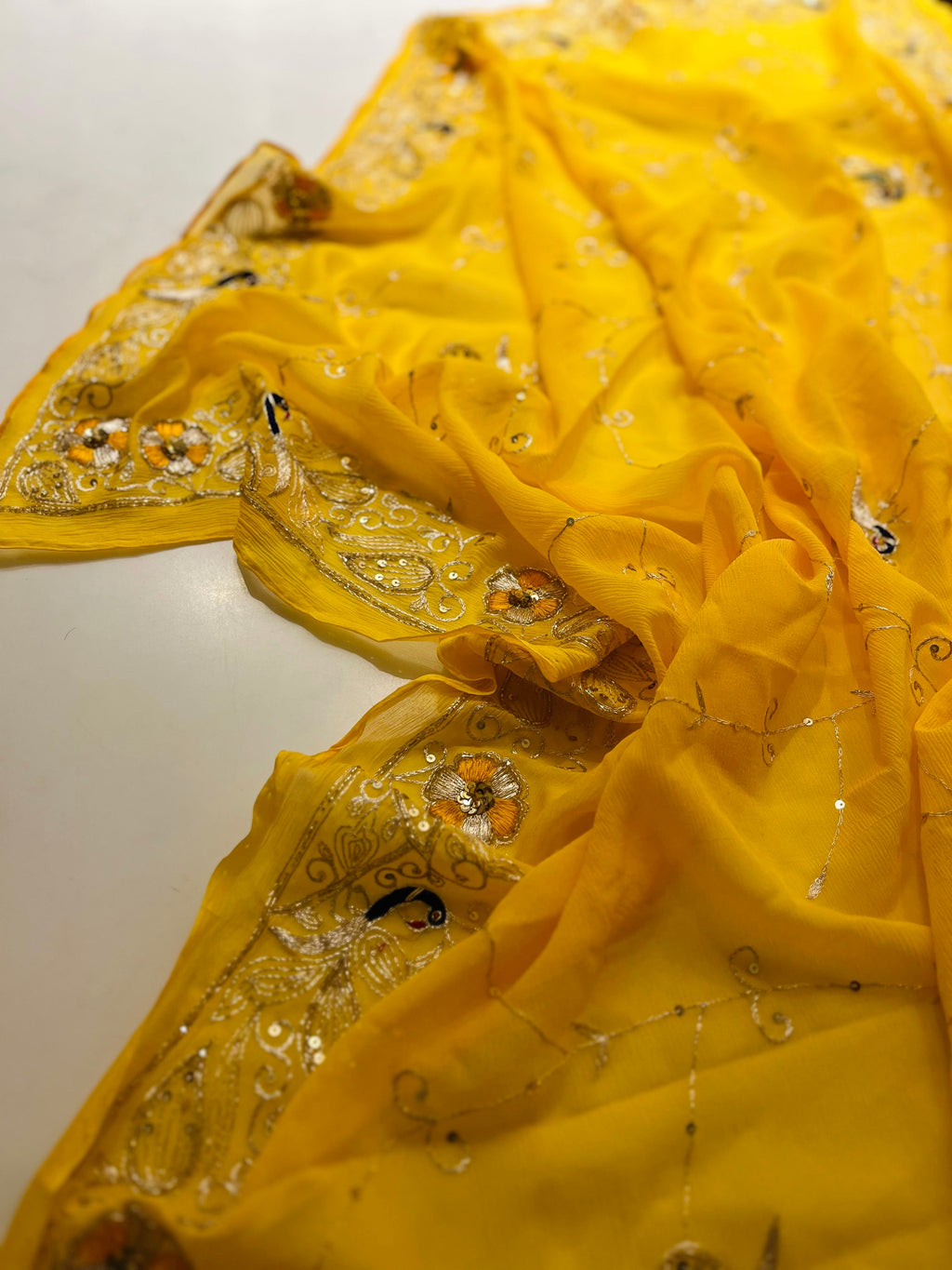 Peelo Marwar Chiffon Saree