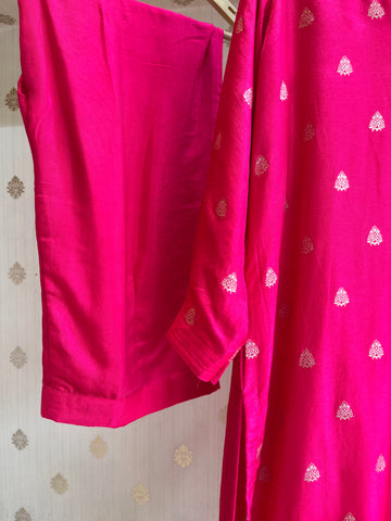 Raani Pink Chanderi Silk Suit set