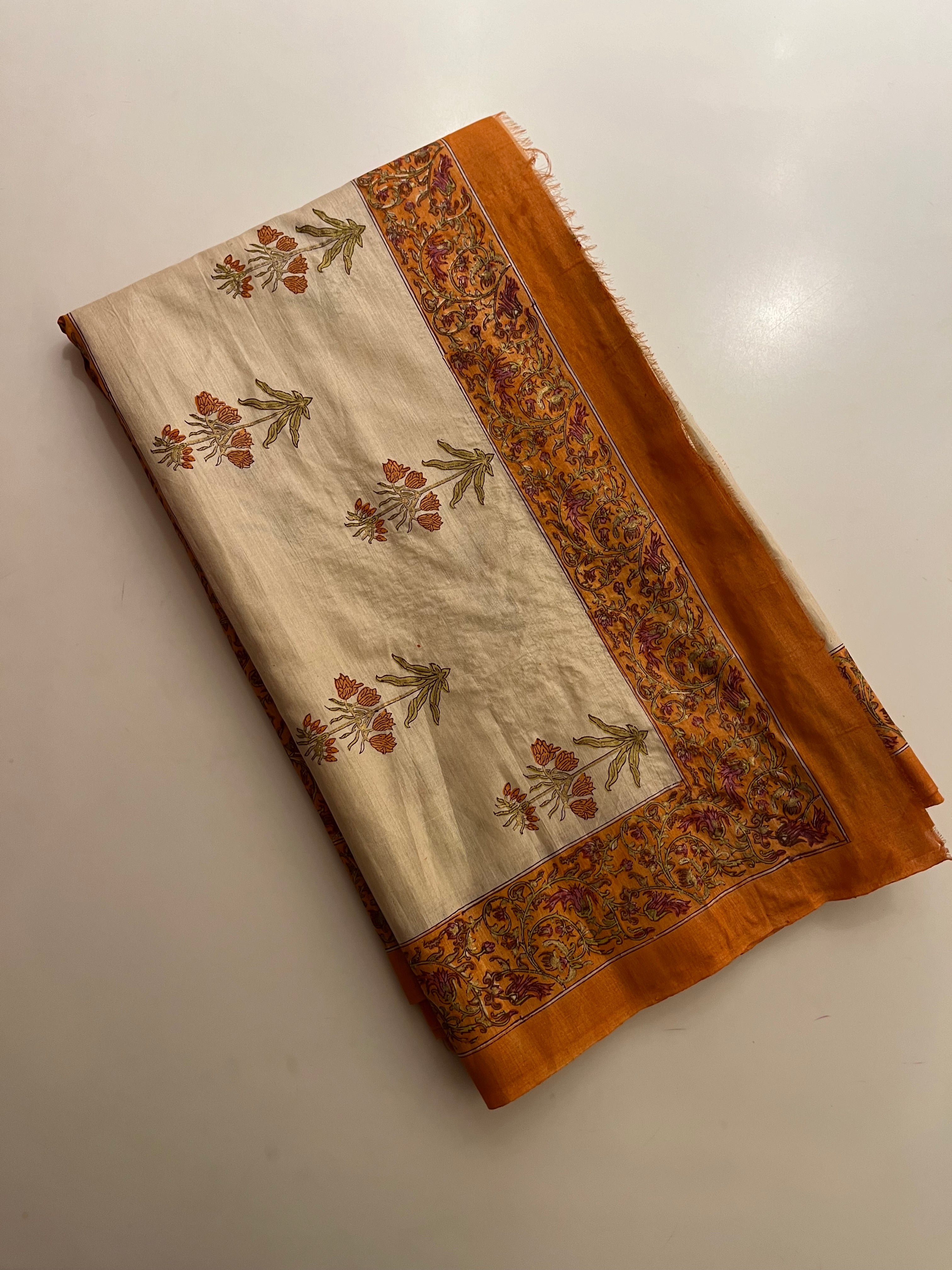 Jaipuri Print Silk Saree